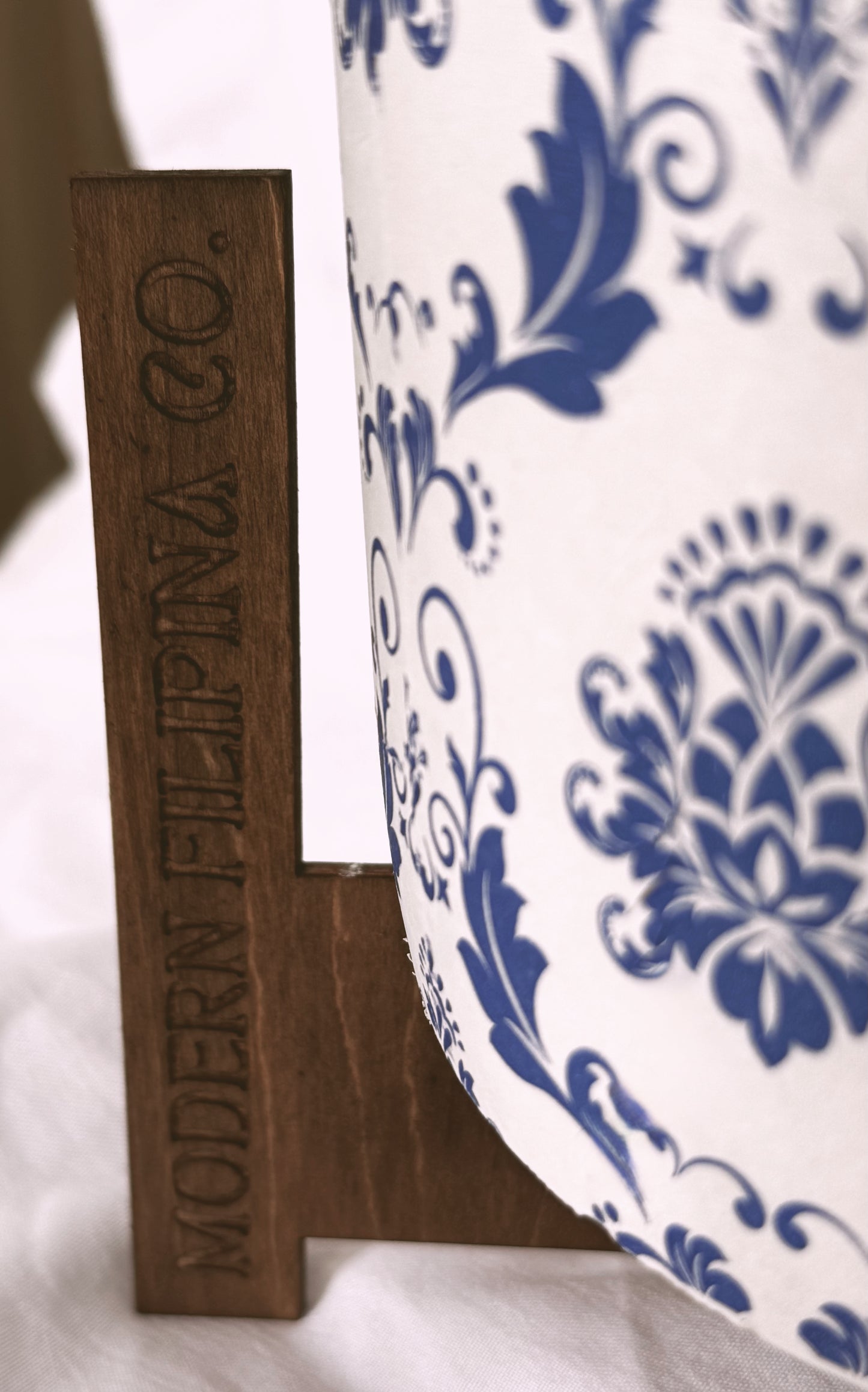 Blue & White ‘Porcelain’ Planter Pot + Stand