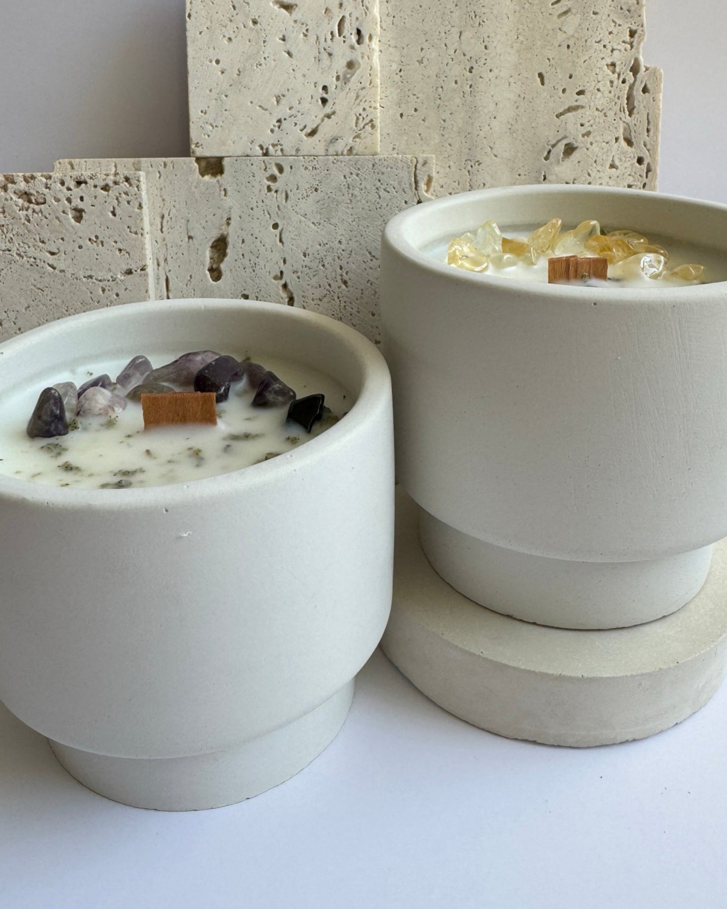 ‘Spring Cleansing’ Amethyst Crystal Candle 8oz. | Sambong & Lavender