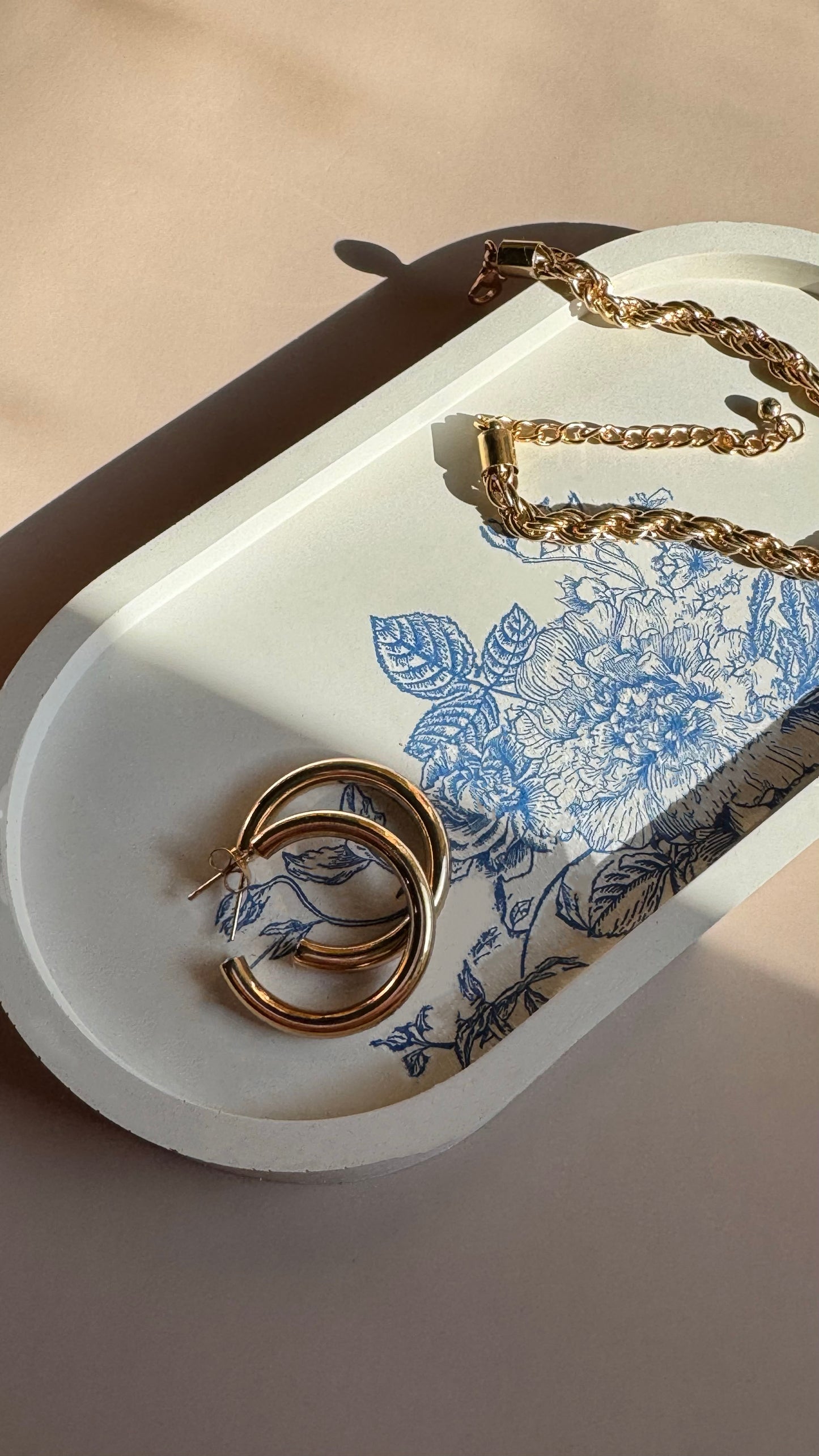 Blue & White ‘Porcelain’ Oval Jewelry Tray