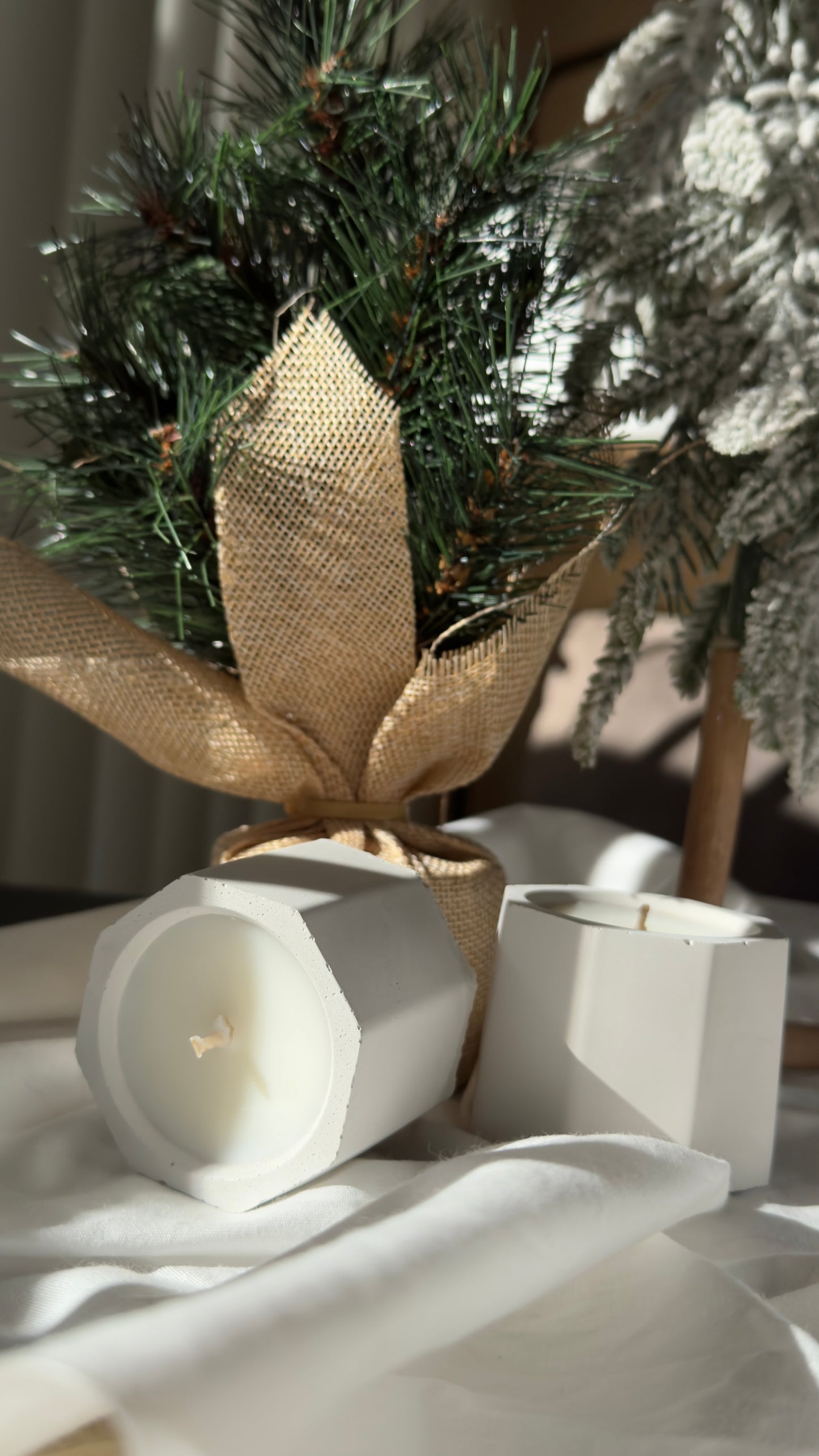 Simbang Gabi - 1.5oz ‘Hexagon’ Concrete Candle(s)