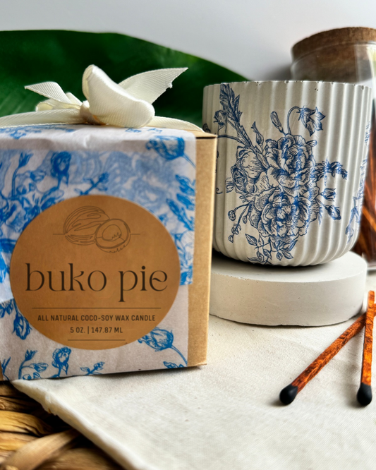 Blue & White ‘Porcelain’ Candle Set of 2 — Buko Pie