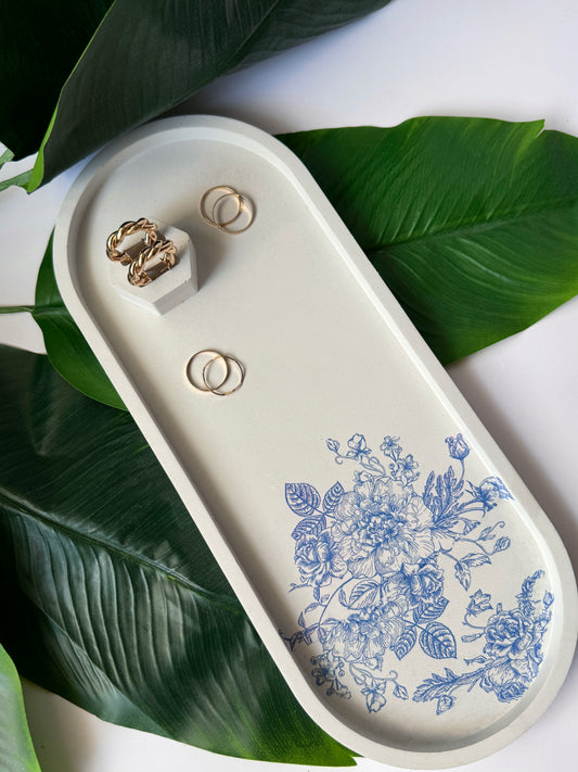 Blue & White ‘Porcelain’ Oval Tray