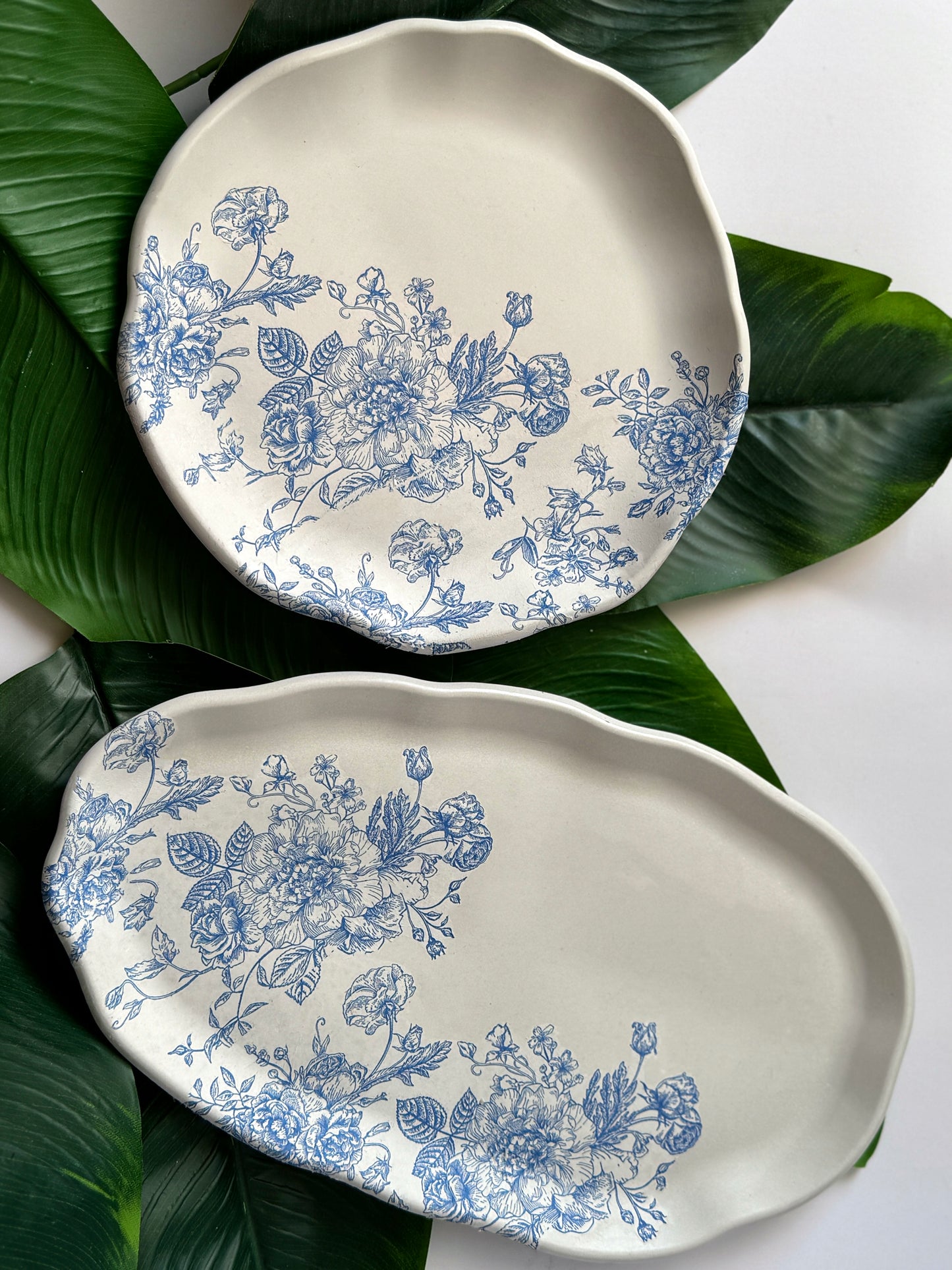 Blue & White ‘Porcelain’ Abstract Trays