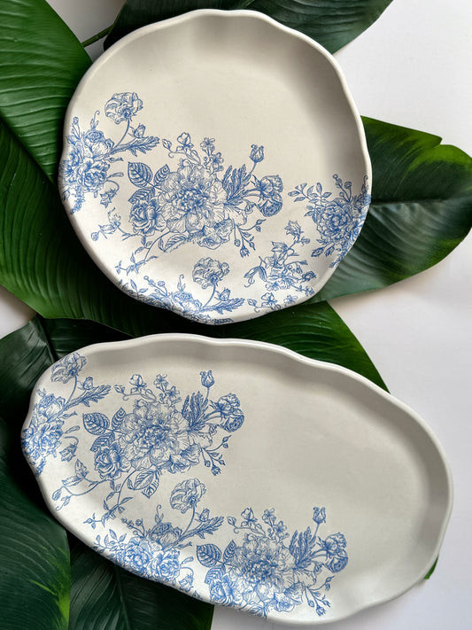 Blue & White ‘Porcelain’ Abstract Trays
