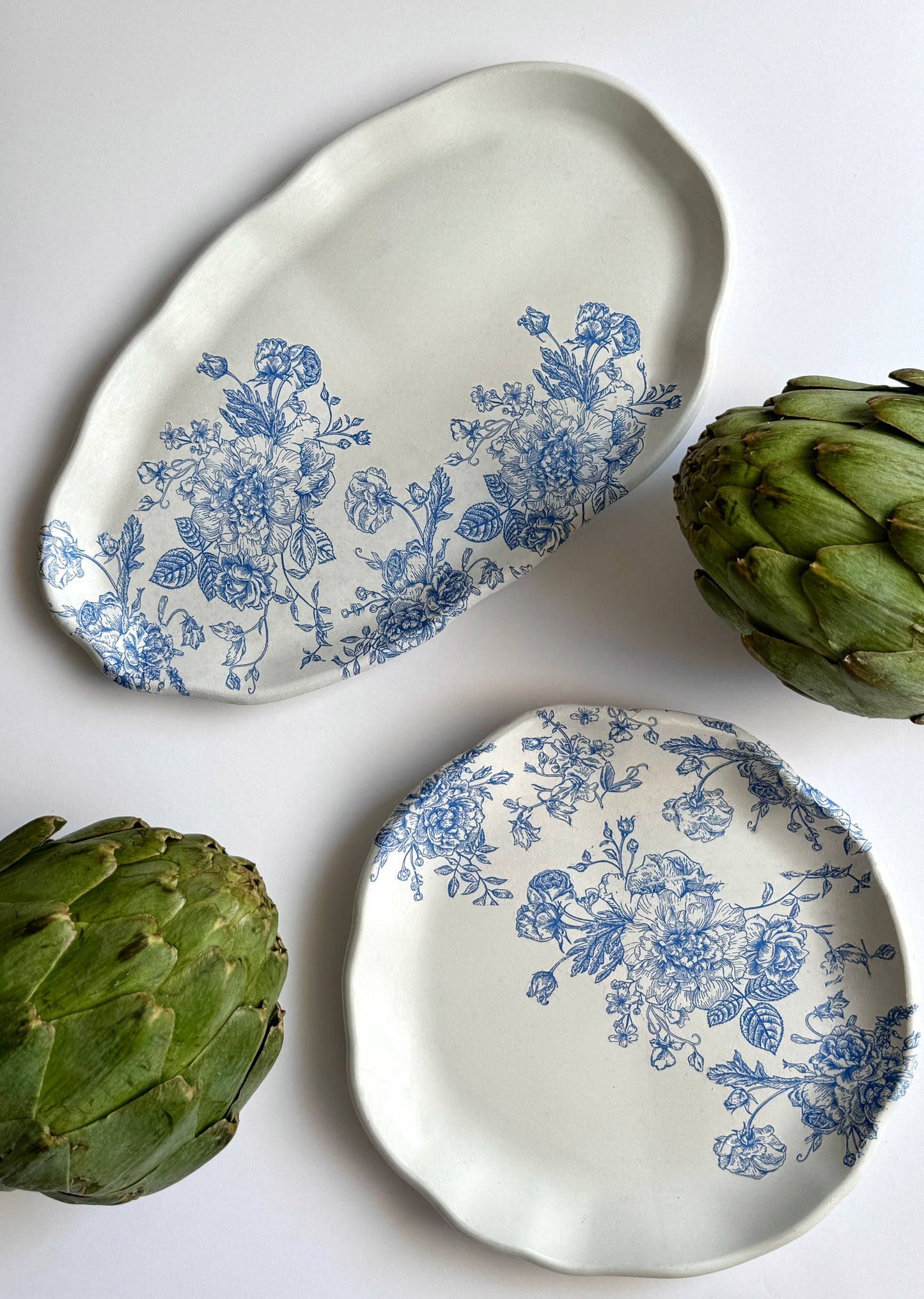 Blue & White ‘Porcelain’ Abstract Trays