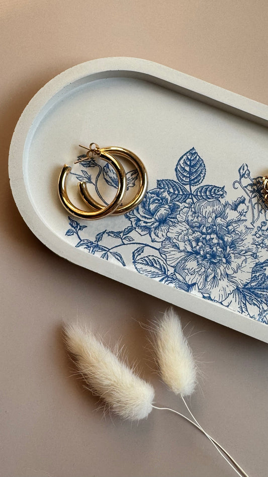 Blue & White ‘Porcelain’ Oval Jewelry Tray