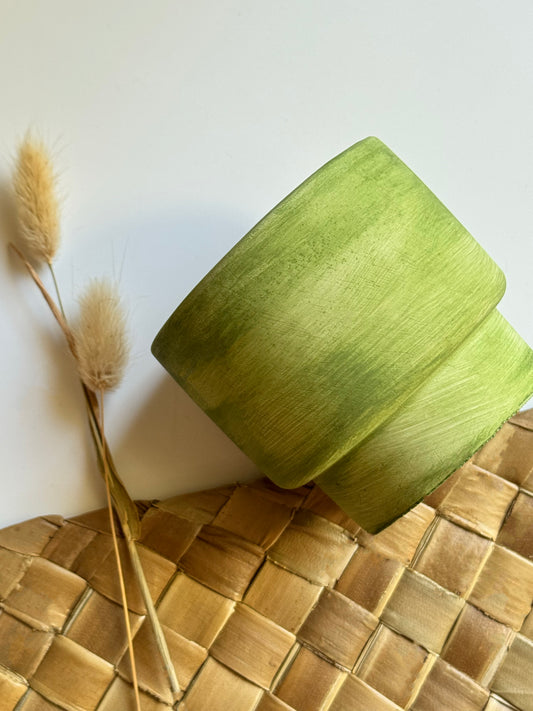 ‘Tasa²’ Bamboo Concrete Candle — Kawayan at Bulaklak