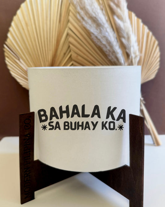 Concrete Planter Pot & Stand — Punny Tagalog Phrases