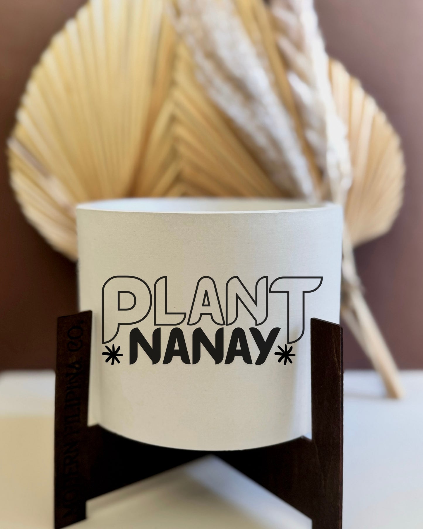 Concrete Planter Pot & Stand — Punny Tagalog Phrases